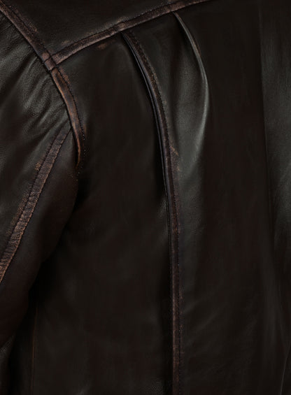 Rubbed Brown Taylor Lautner The Twilight Saga Leather Jacket
