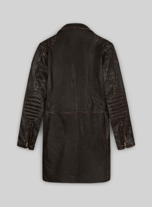 Rubbed Brown Will Smith I Robot Leather Trench Coat
