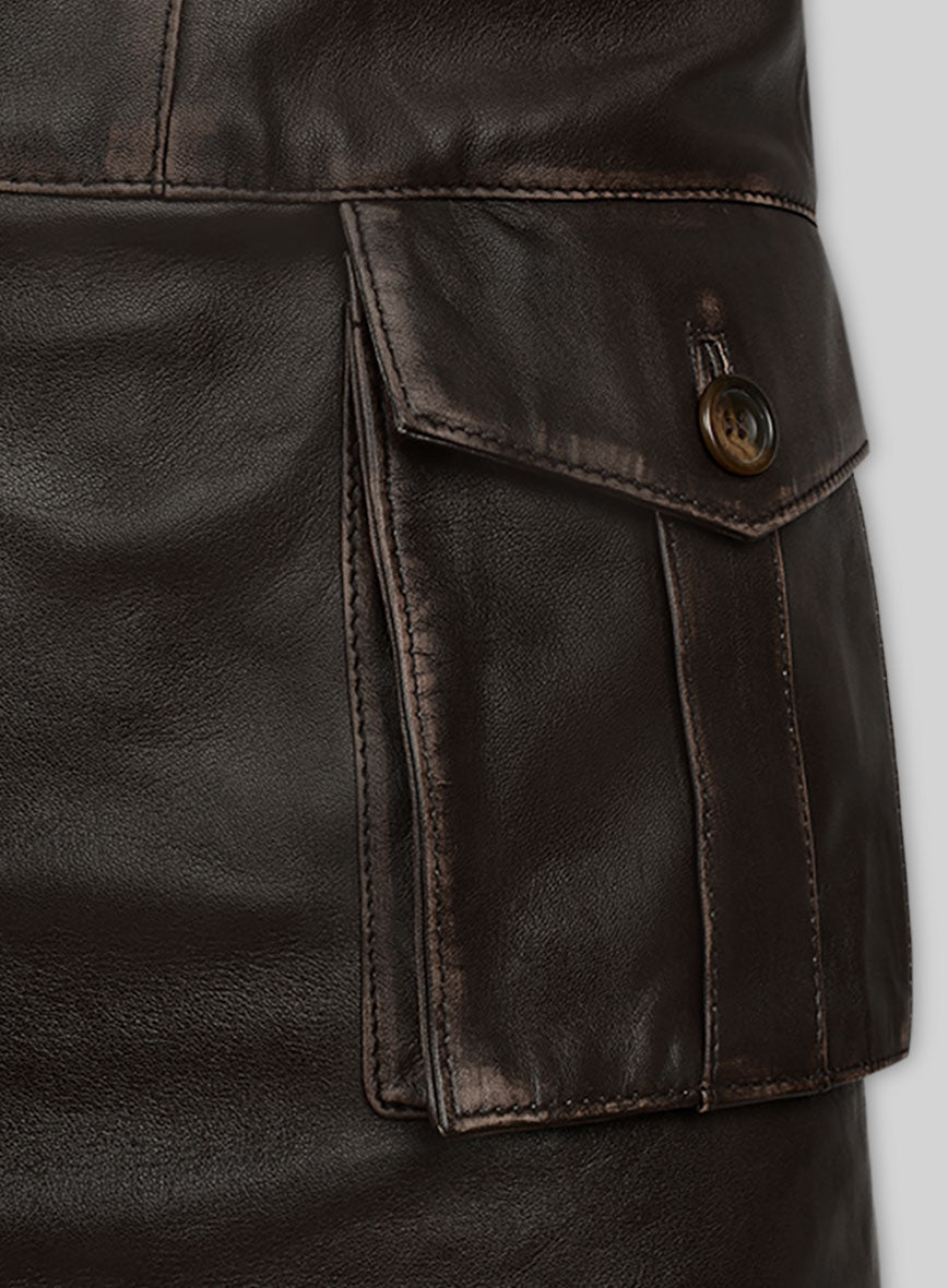 Rubbed Brown Will Smith I Robot Leather Trench Coat