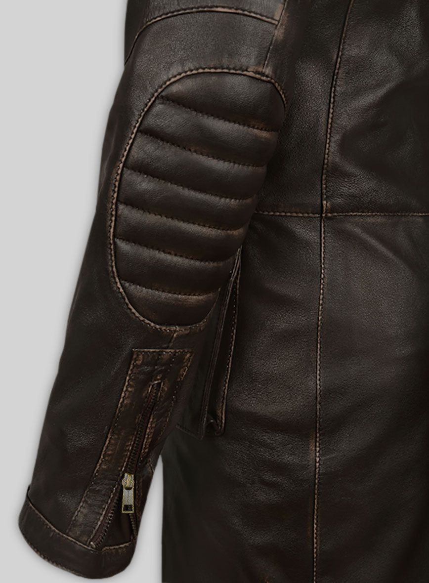 Rubbed Brown Will Smith I Robot Leather Trench Coat