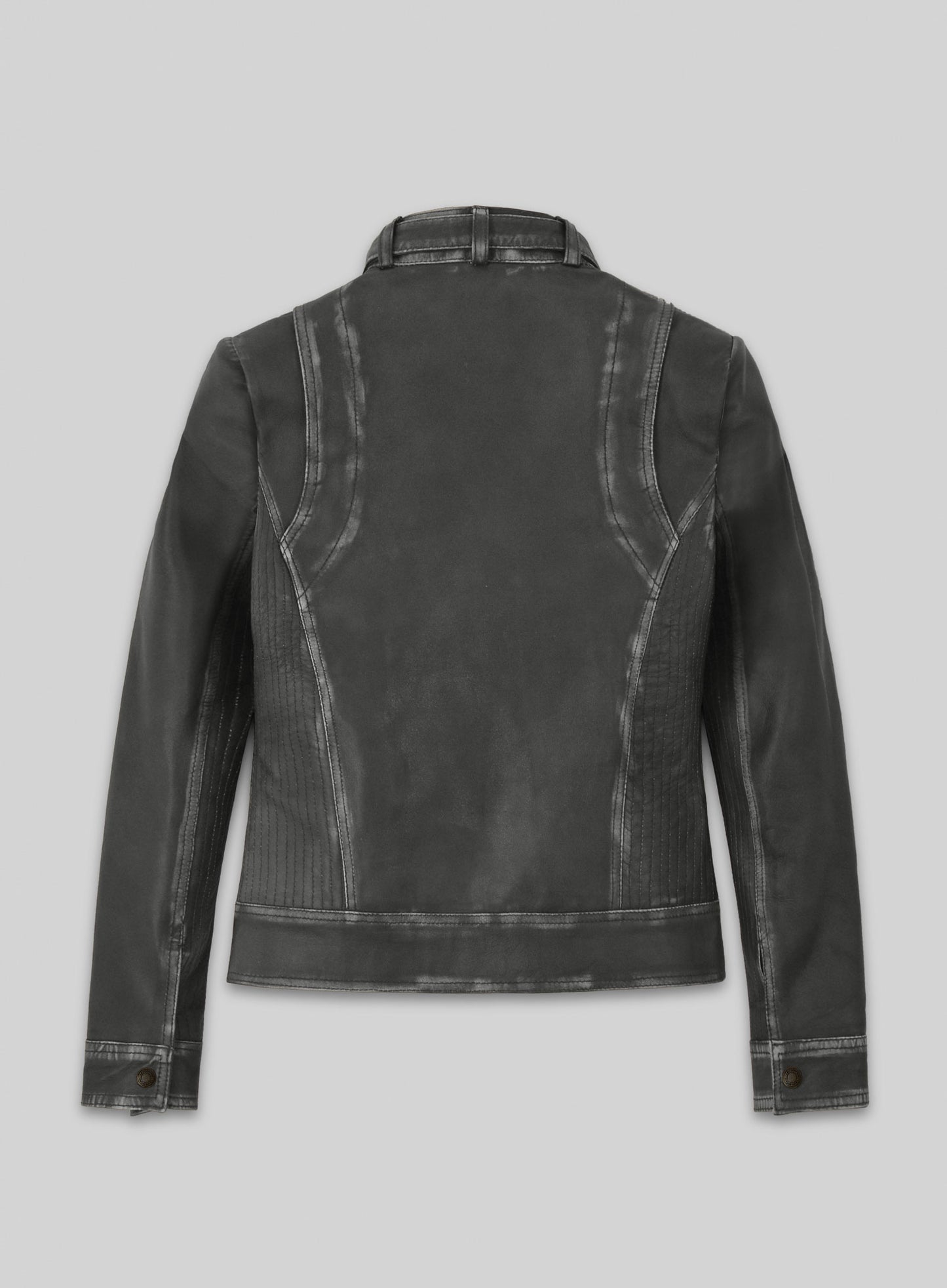 Rubbed Charcoal Leather Jacket # 217