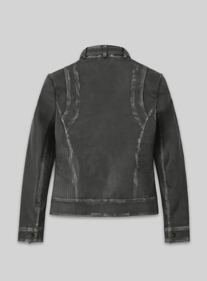 Rubbed Charcoal Leather Jacket # 217