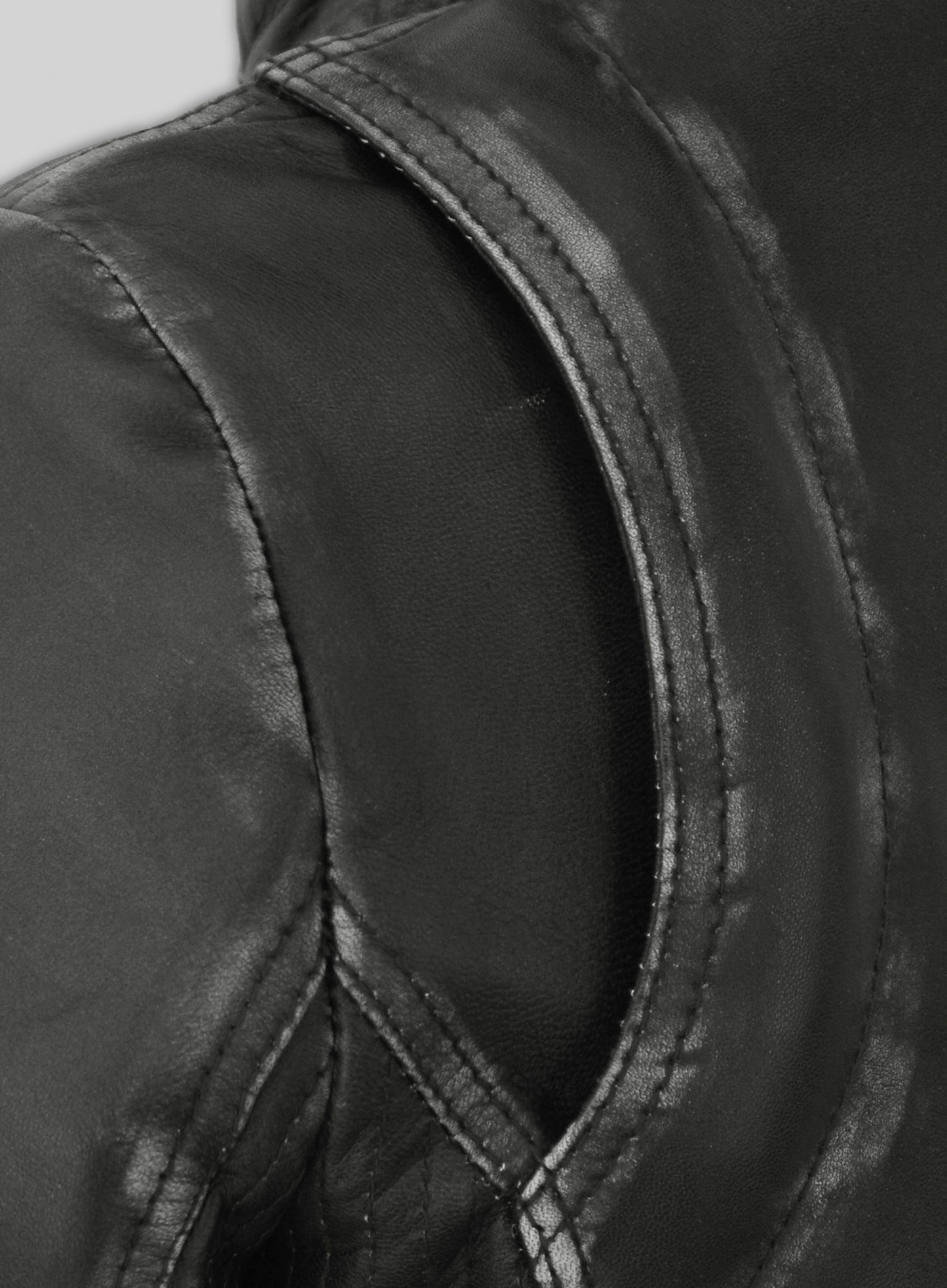 Rubbed Charcoal Leather Jacket # 217