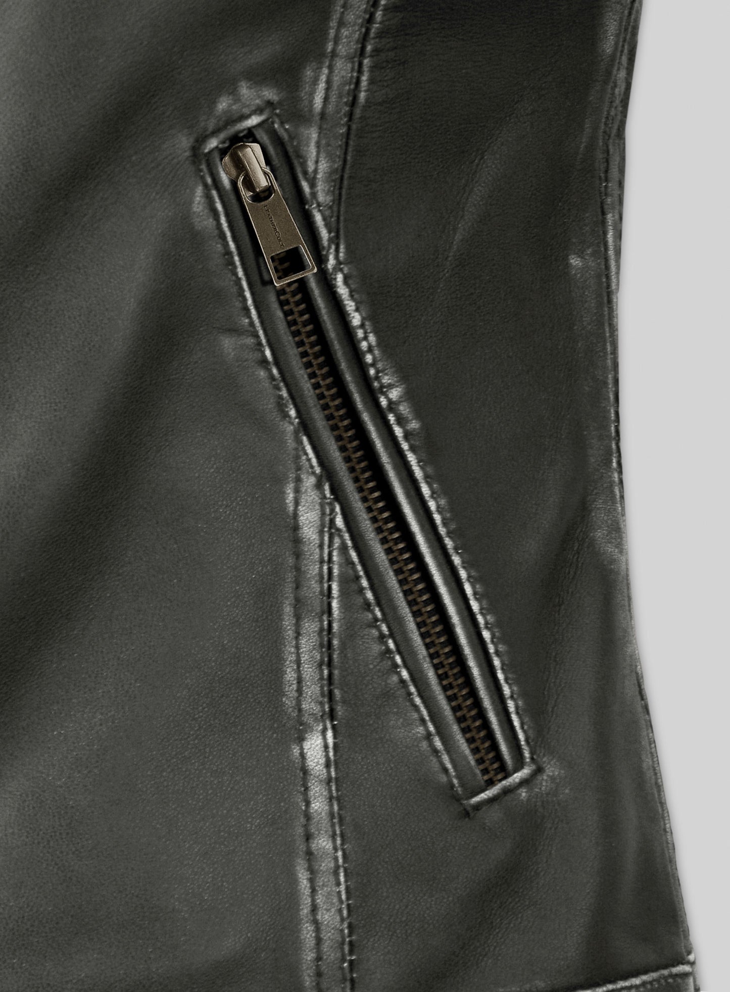 Rubbed Charcoal Leather Jacket # 217