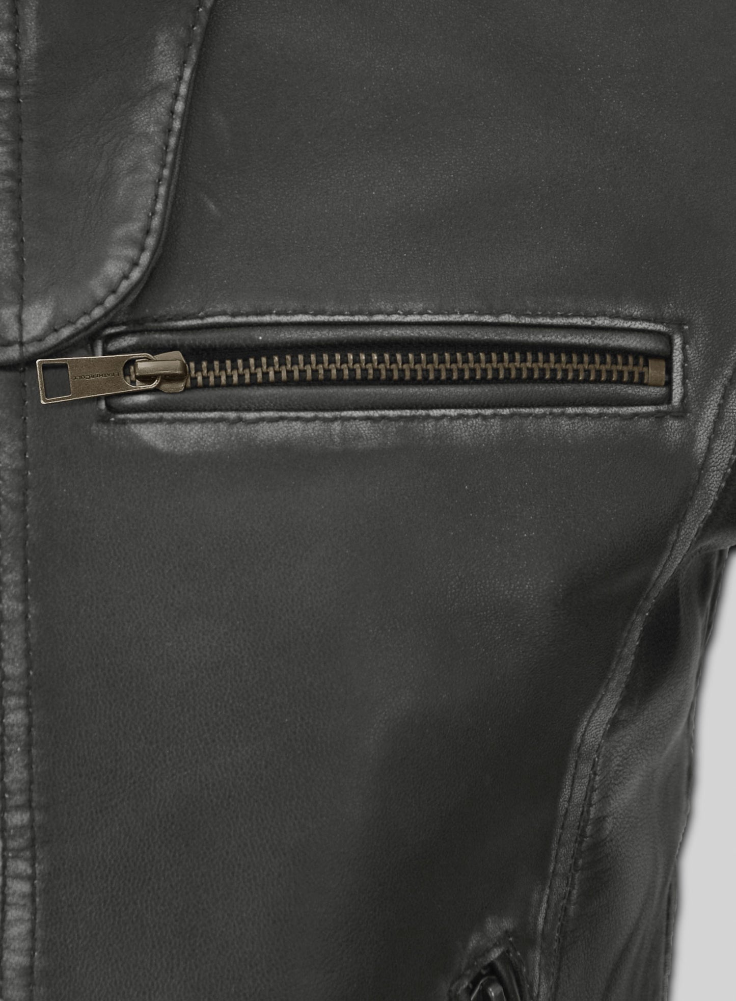 Rubbed Charcoal Leather Jacket # 217