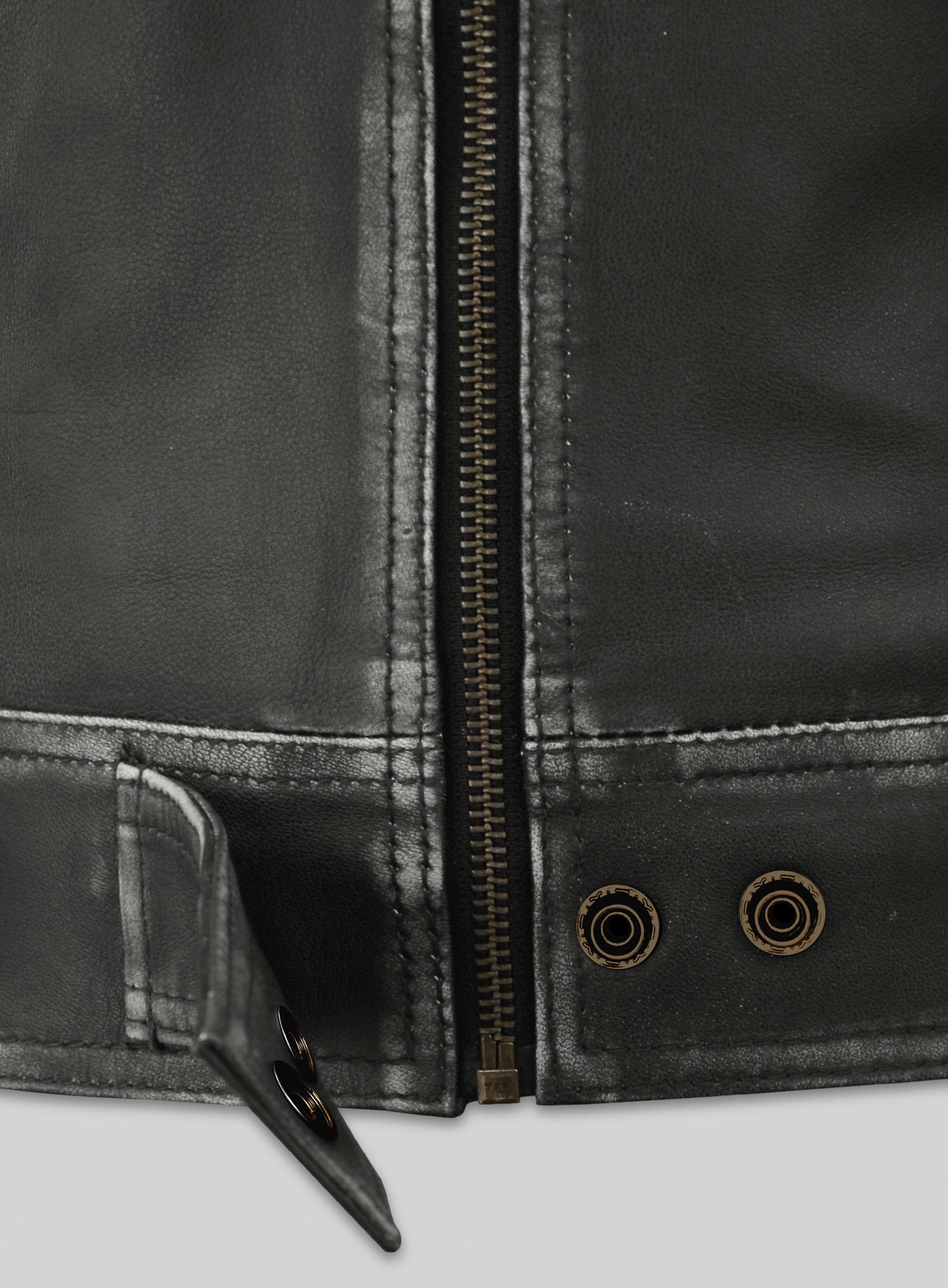 Rubbed Charcoal Leather Jacket # 217