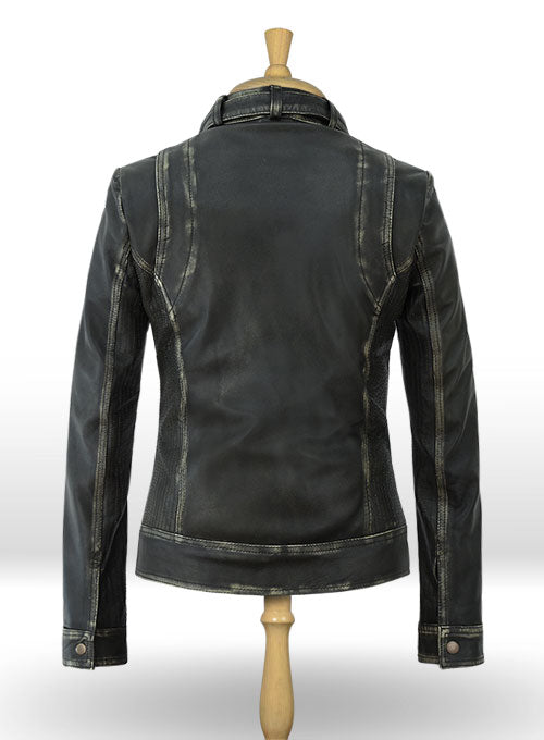 Rubbed Charcoal Leather Jacket # 217 - LeatherCult