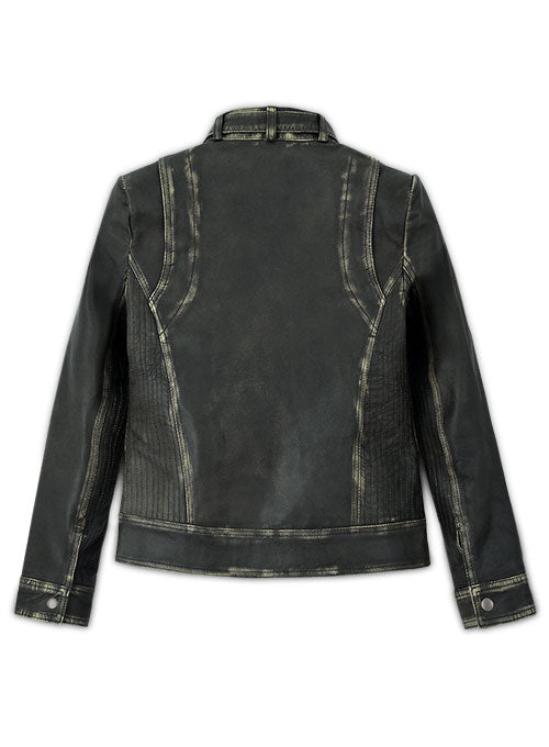 Rubbed Charcoal Leather Jacket # 217 - LeatherCult