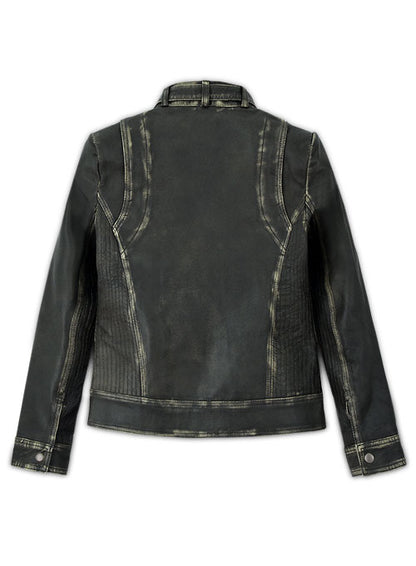 Rubbed Charcoal Leather Jacket # 217 - LeatherCult