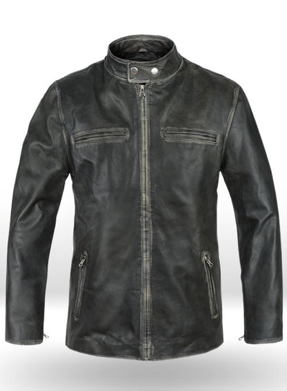 Rubbed Charcoal Mark Wahlberg Daddys Home Leather Jacket - LeatherCult