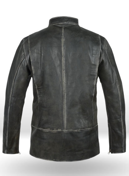 Rubbed Charcoal Mark Wahlberg Daddys Home Leather Jacket - LeatherCult