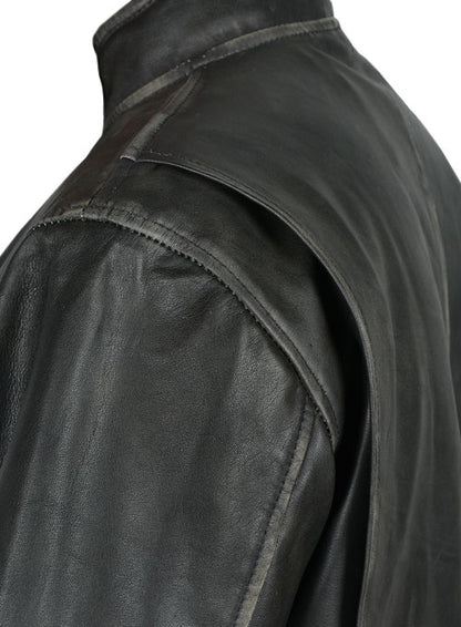 Rubbed Charcoal Mark Wahlberg Daddys Home Leather Jacket - LeatherCult
