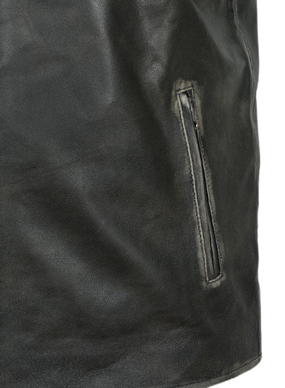 Rubbed Charcoal Mark Wahlberg Daddys Home Leather Jacket - LeatherCult