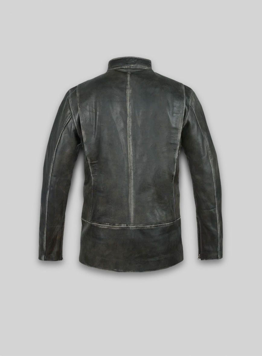 Rubbed Charcoal Mark Wahlberg Daddys Home Leather Jacket