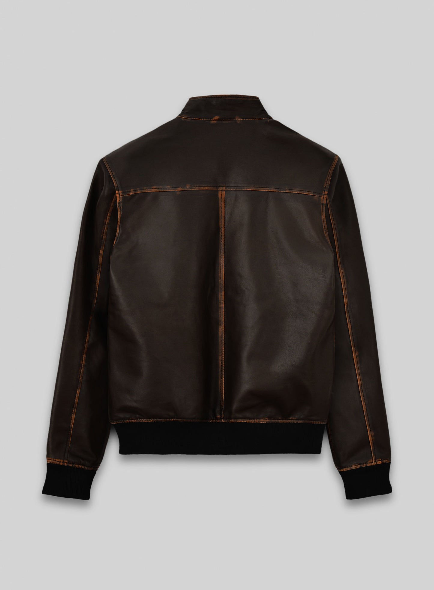 Rubbed Dark Brown Lionel Messi Leather Jacket #1
