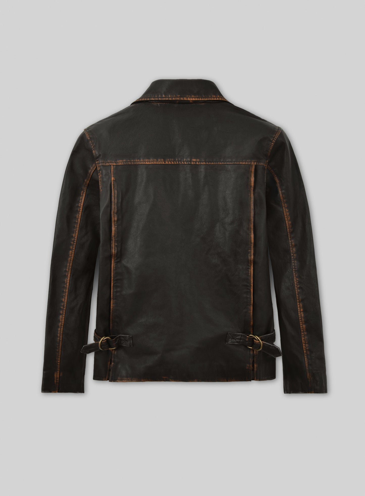 Rubbed Dark Brown Washed Indiana Jones Leather Jacket