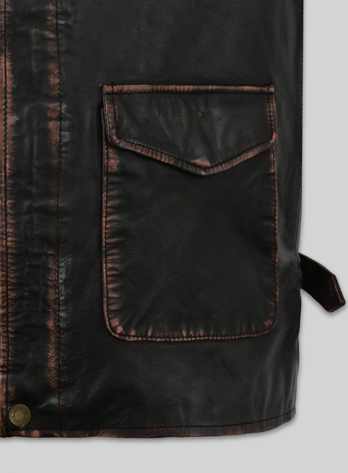 Rubbed Dark Brown Washed Indiana Jones Leather Jacket
