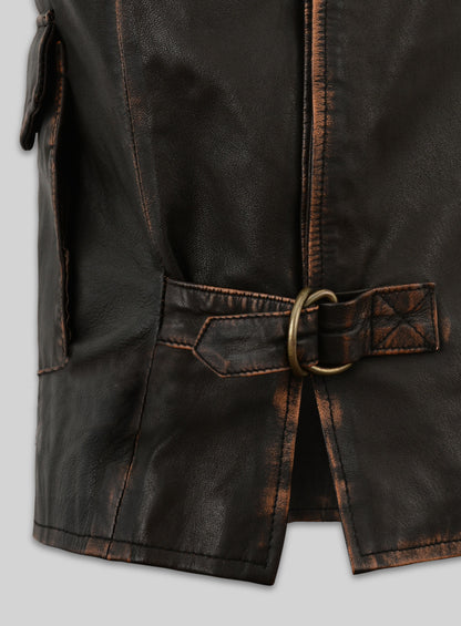 Rubbed Dark Brown Washed Indiana Jones Leather Jacket