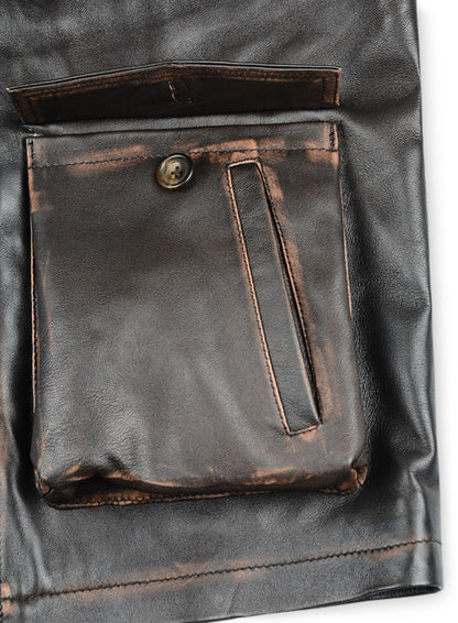 Rubbed Dark Brown Jensen Ross Supernatural 7 Leather Jacket - LeatherCult