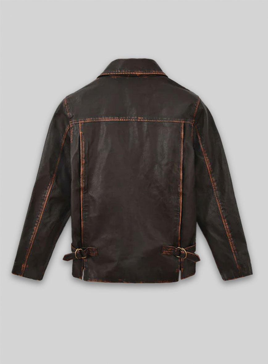 Rubbed Dark Brown Washed Indiana Jones Leather Jacket