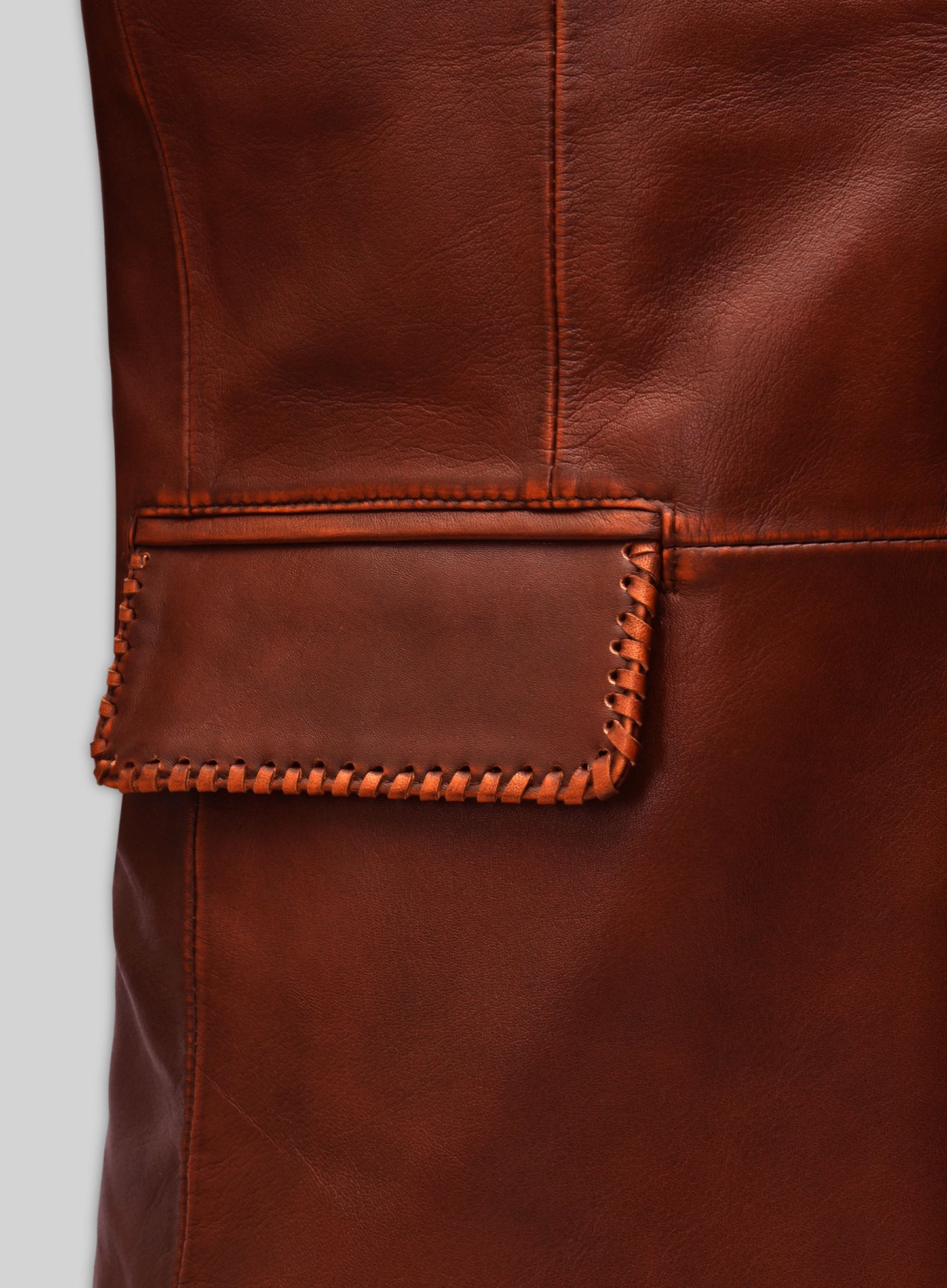 Rubbed Tan Brown Medieval Leather Blazer