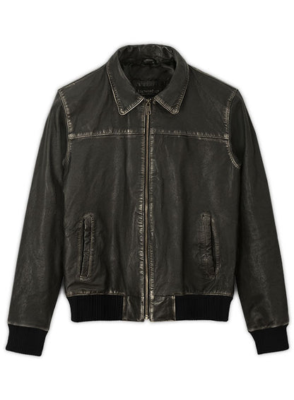 Rubbed Black Washed Jai Courtney A Good Day to Die Hard Jacket - LeatherCult