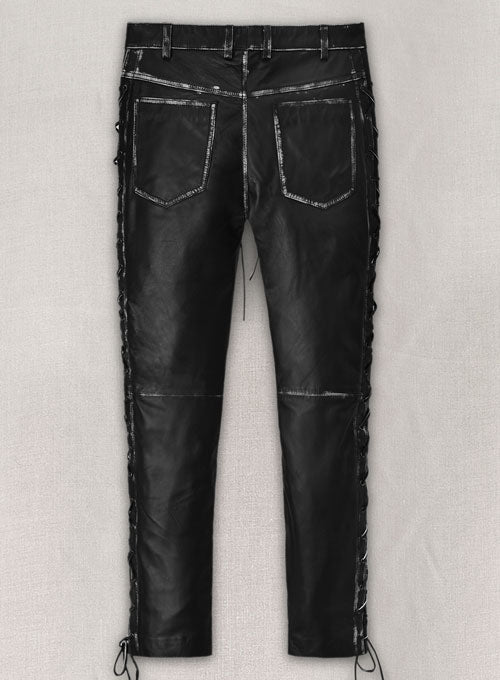 Rubbed Black Leather Pants #515 - LeatherCult