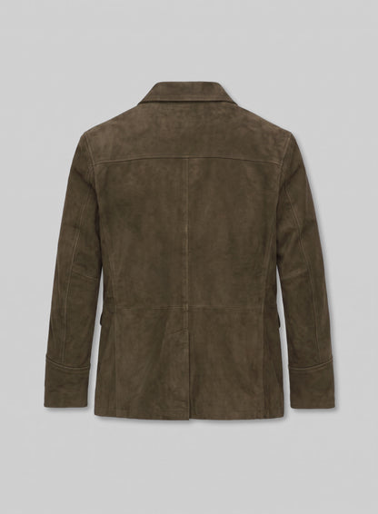 Rustic Cognac Suede Leather Blazer #716
