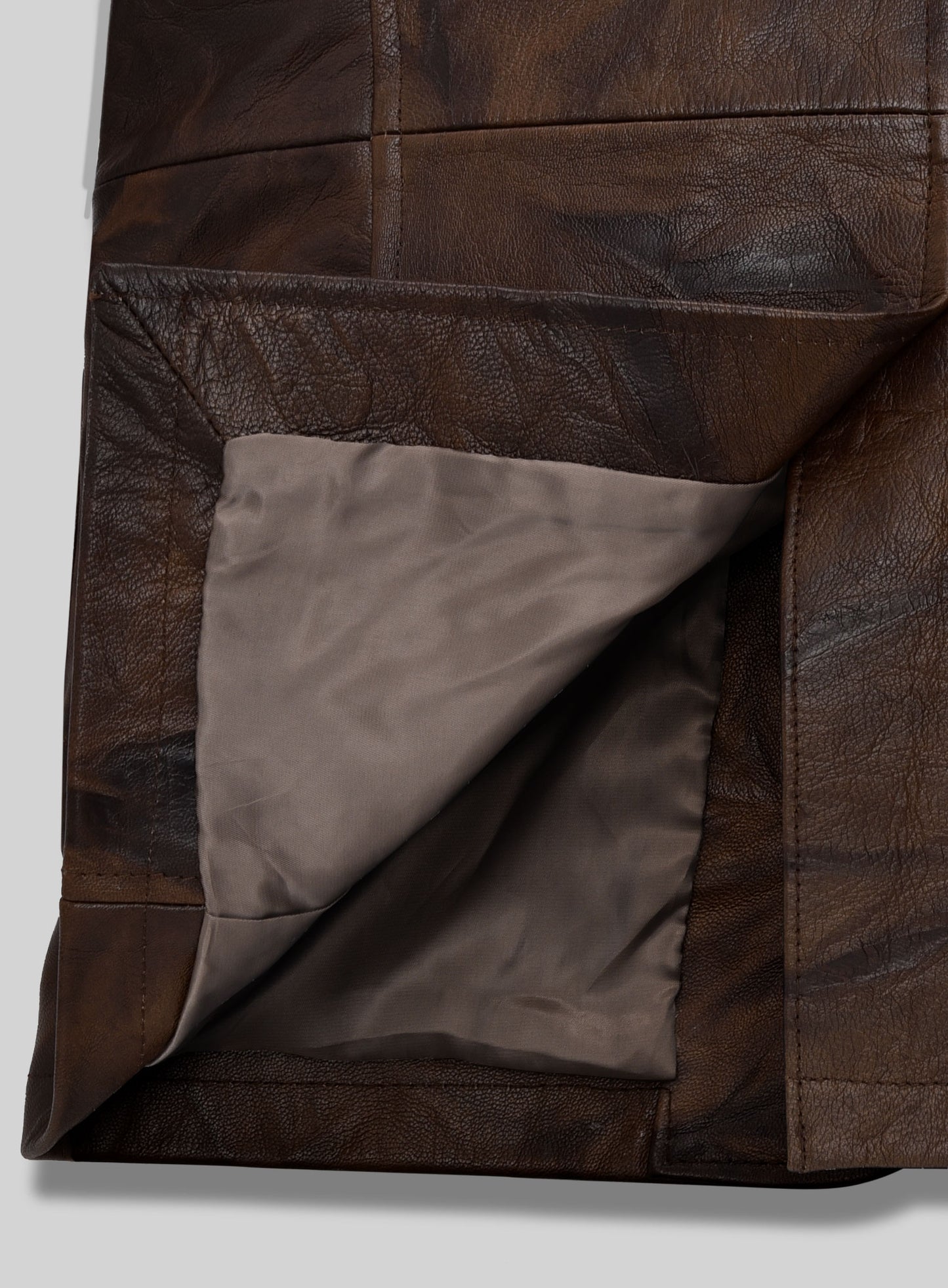 Rustic Brown Crush Leather Blazer - #716