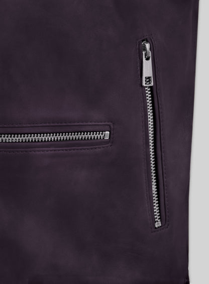 Rutland Purple Riding Leather Jacket