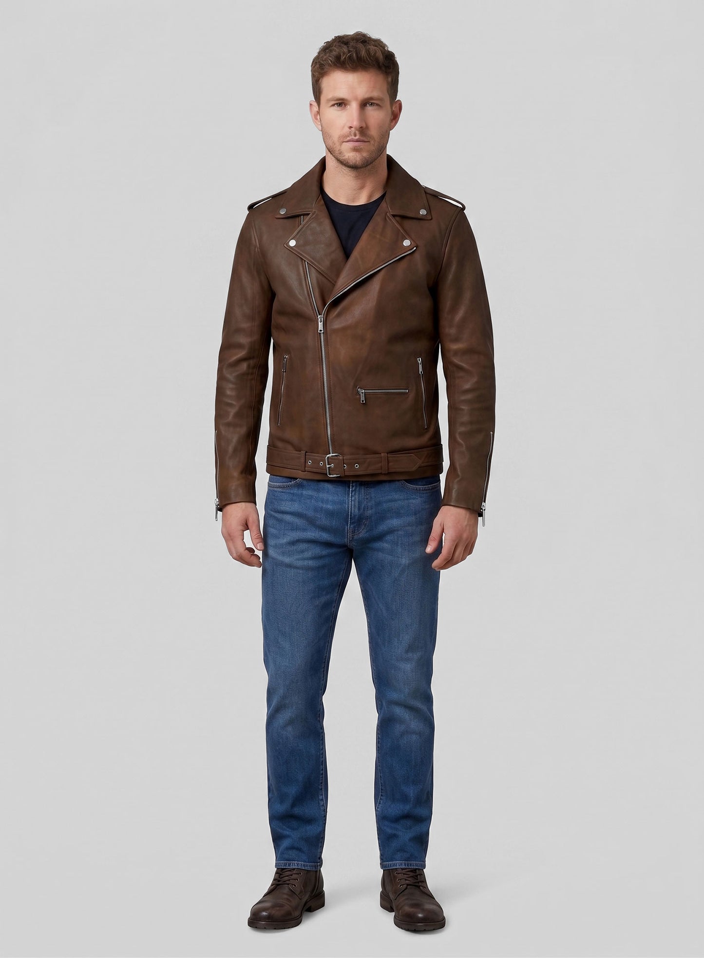 Rutland Spanish Brown Riding Leather Jacket