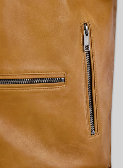 Rutland Caramel Brown Riding Leather Jacket