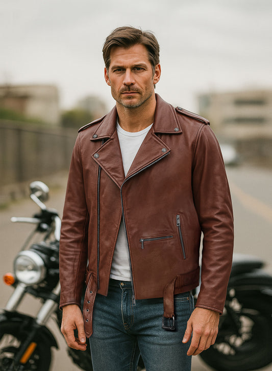 Rutland Tan Riding Leather Jacket