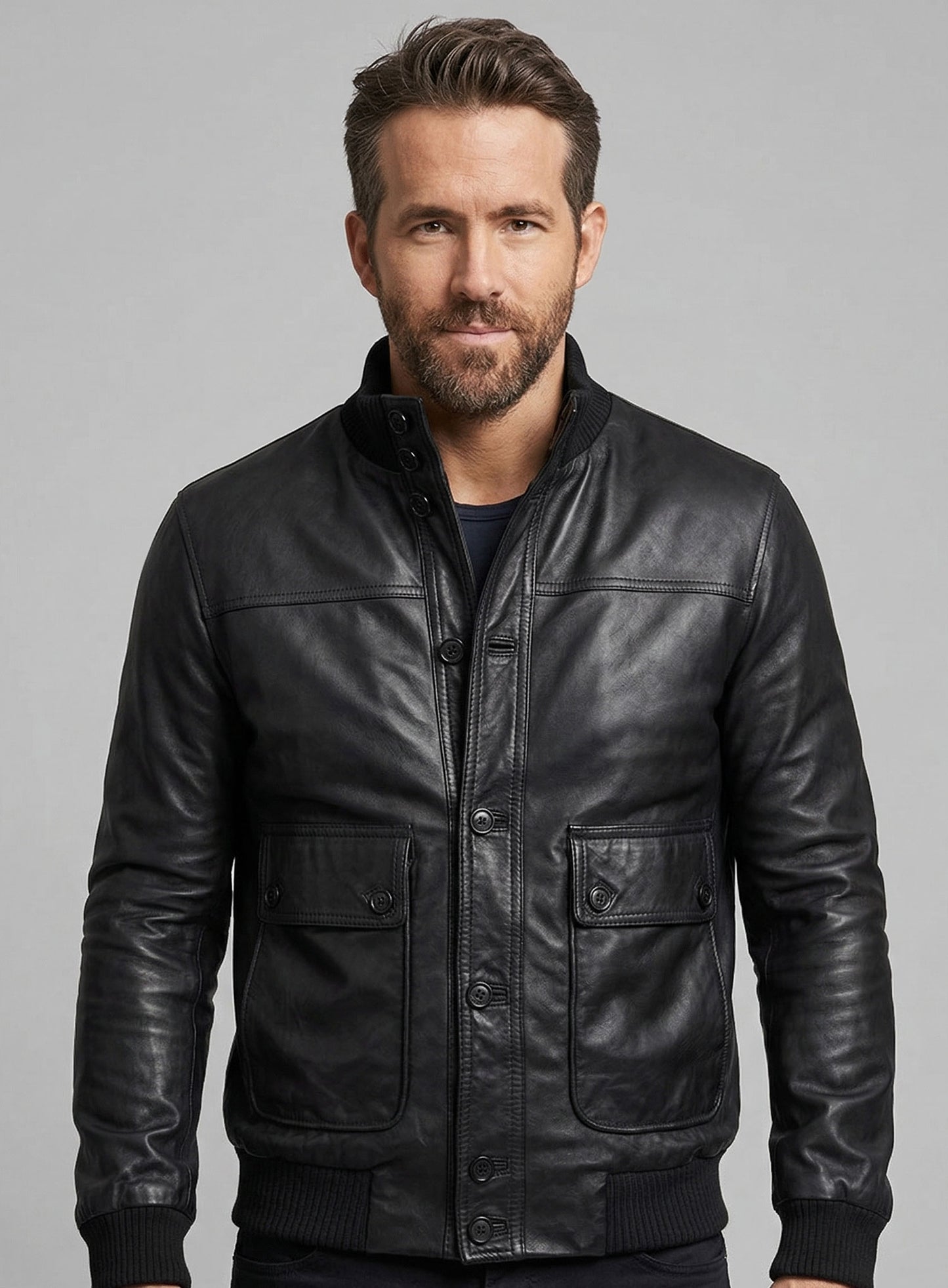 Ryan Reynolds Leather Jacket #4