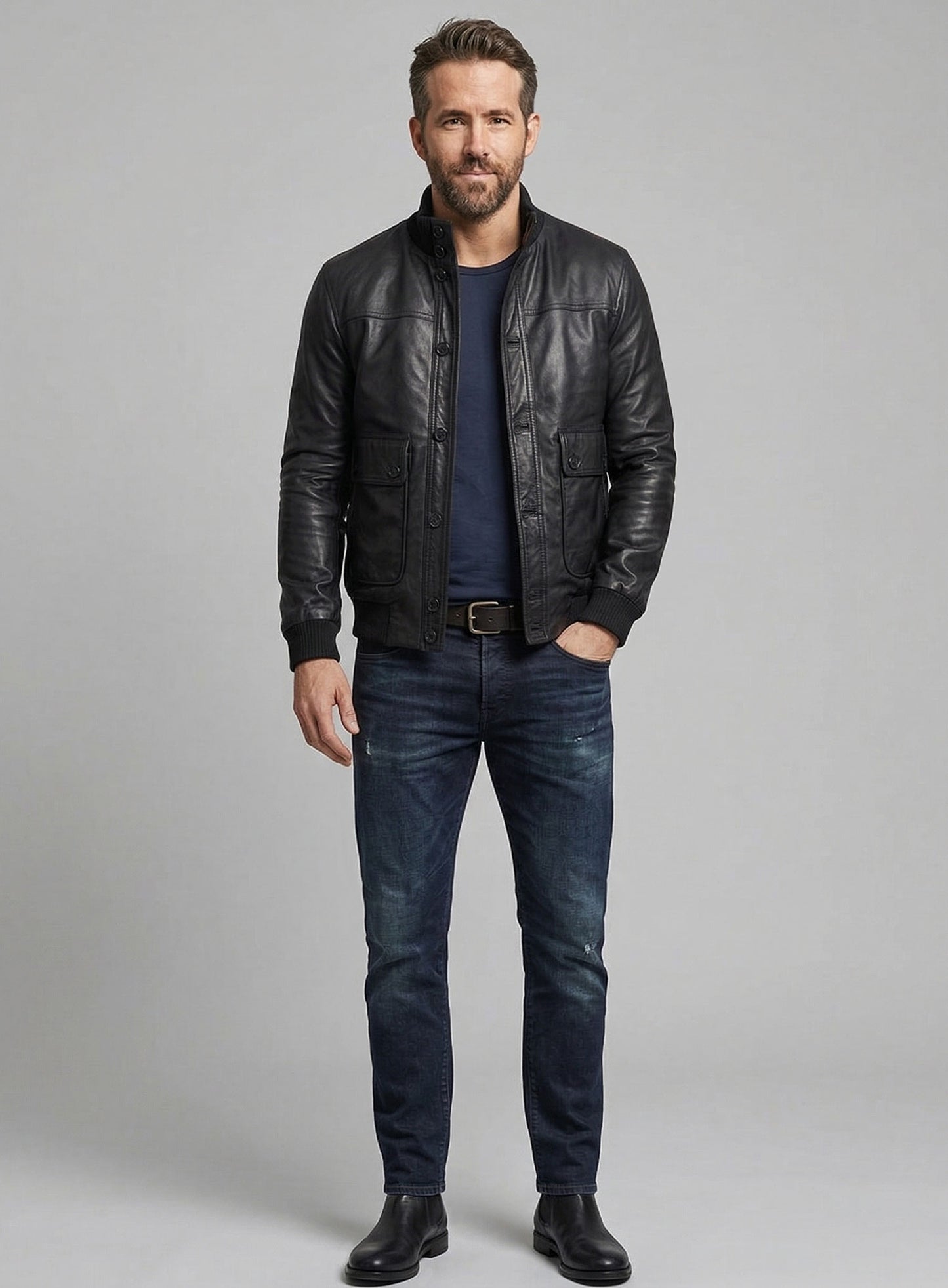 Ryan Reynolds Leather Jacket #4