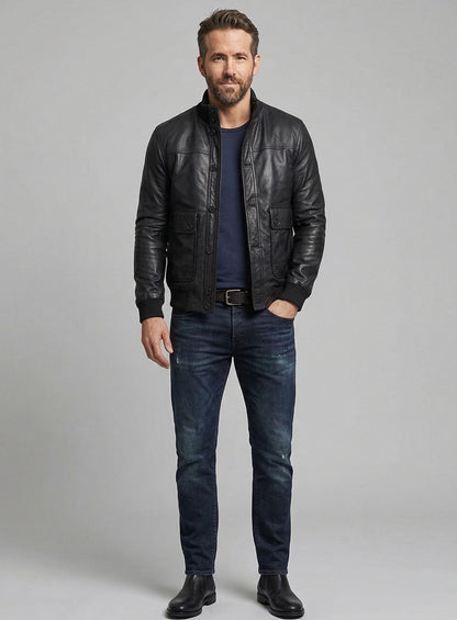 Ryan Reynolds Leather Jacket #4