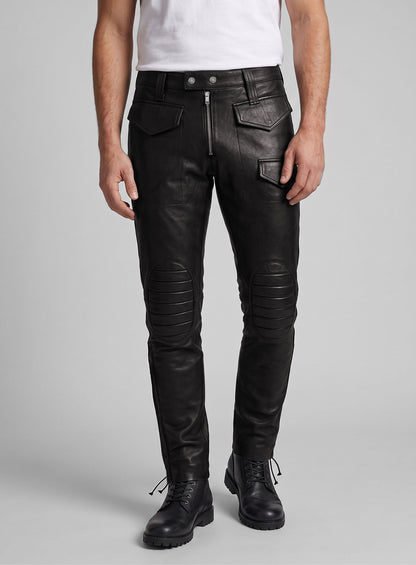 Ryder Leather Biker Jeans