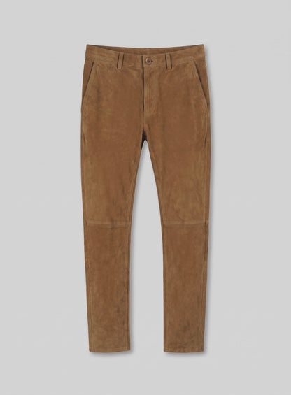 Saddle Brown Suede Leather Suit