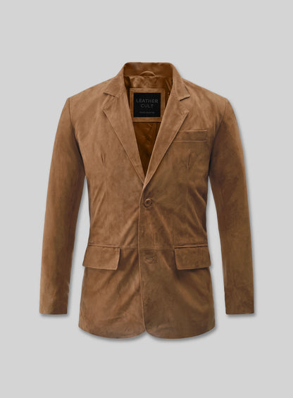 Saddle Brown Suede Leather Suit