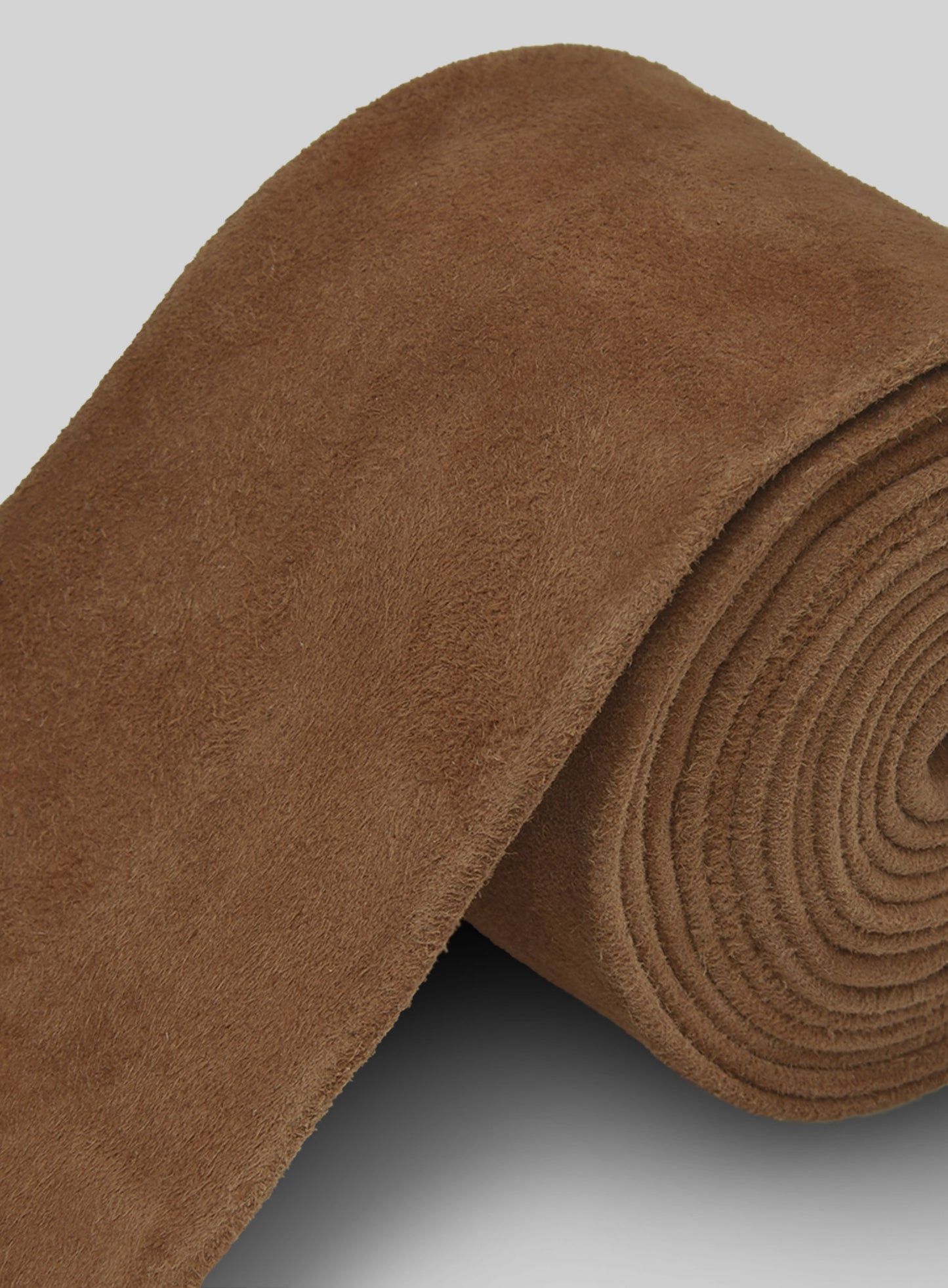 Saddle Brown Suede Leather Tie