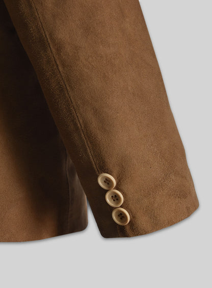 Saddle Brown Suede Leather Blazer