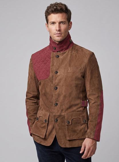 Safari Hickory Suede Leather Blazer