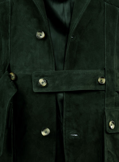 Safari Forest Suede Leather Blazer