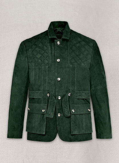 Safari Forest Suede Leather Blazer - LeatherCult
