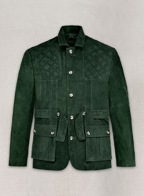 Safari Forest Suede Leather Blazer - LeatherCult