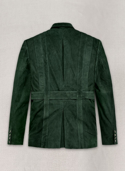 Safari Forest Suede Leather Blazer - LeatherCult