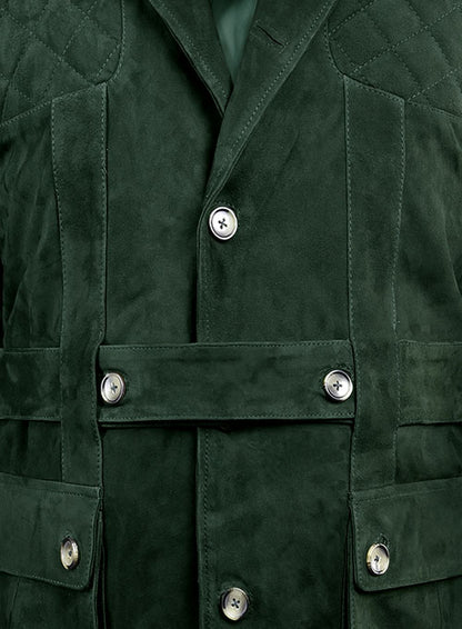 Safari Forest Suede Leather Blazer - LeatherCult