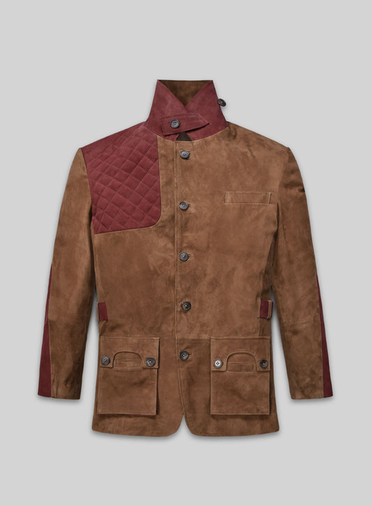 Safari Hickory Suede Leather Blazer