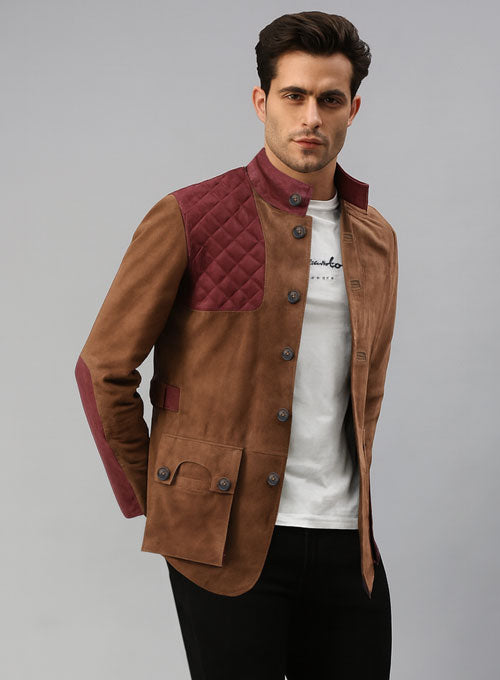 Safari Hickory Suede Leather Blazer