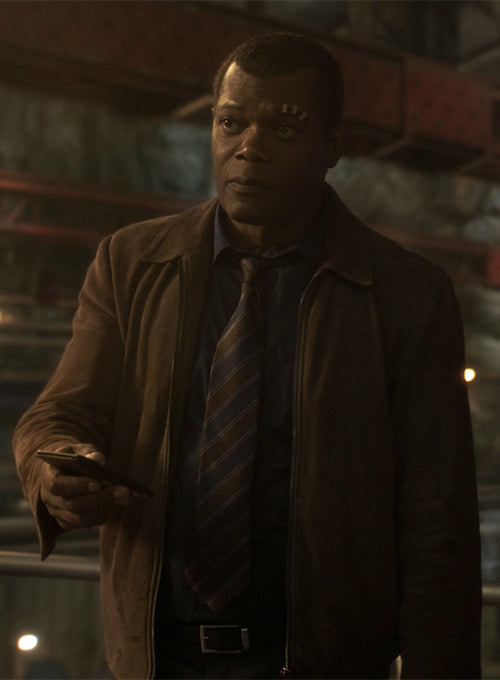 Samuel L. Jackson Captain Marvel Leather Jacket - LeatherCult